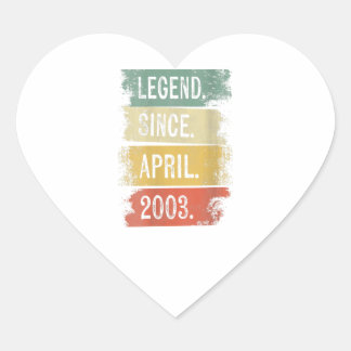 Sticker Cœur Femmes 17 ans Cadeaux Légende depuis avril 2003