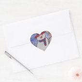 Sticker Cœur Festif Snowman (Enveloppe)