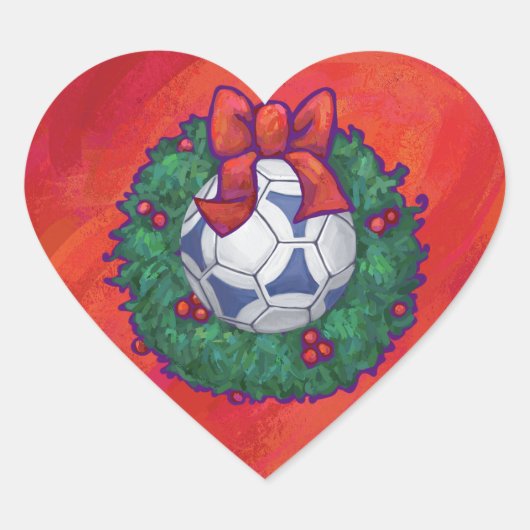 Sticker Cœur Festive Futbal en couronne rouge (Devant)