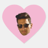 Sticker Cœur Fête Bachelorette Coupe-Visage Personnalisée Anniv (Devant)