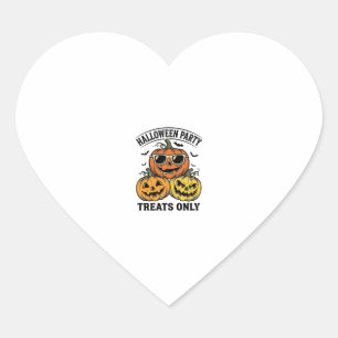 Sticker Cœur Fête de citrouille d'Halloween Vintage Jack O Lant
