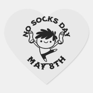 Sticker Cœur Fête de No Socks Day