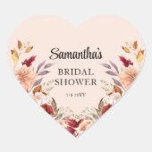 Sticker Cœur Fête des mariées florale automne (Devant)