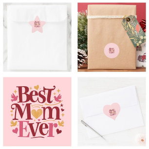 Sticker Cœur Fête des Mères Meilleure Maman Ever 
