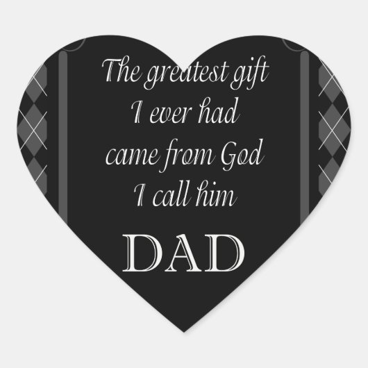 Sticker Cœur Fête des pères - Anniversaire "Plus grand cadeau I (Devant)