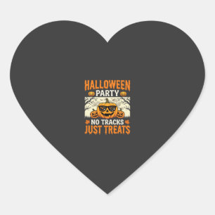 Sticker Cœur Fête d'Halloween Sans Pistes Juste des Friandises