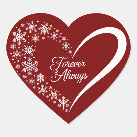 Sticker Cœur Feu de neige Noël Fête de neige Flake Heart (Devant)