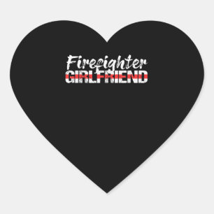 Sticker Cœur Feu de pompier, amie mineure de la ligne rouge