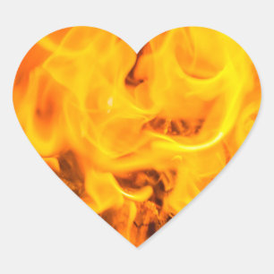 Sticker Cœur Feu et flammes