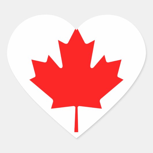 Sticker Cœur Feuille d'érable du Canada (Devant)