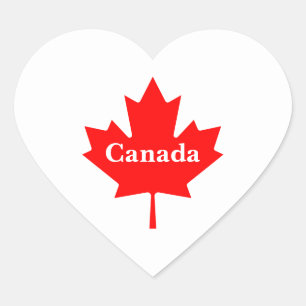 Sticker Cœur Feuille d'érable rouge du Canada avec texte person
