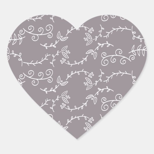 Sticker Cœur feuille et baies (Devant)