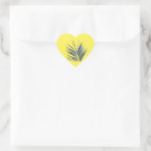 Sticker Cœur Feuille verte pâle (Sac)