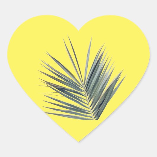 Sticker Cœur Feuille verte pâle (Devant)