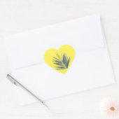 Sticker Cœur Feuille verte pâle (Enveloppe)