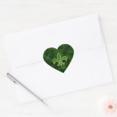 Sticker Cœur Feuilles d'autocollants Emerald Green Fleur de Lis (Enveloppe)