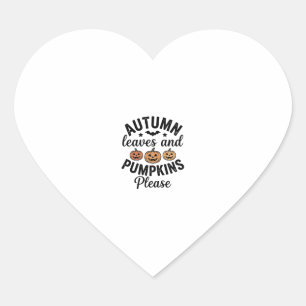 Sticker Cœur Feuilles d'automne Citrouilles S'il vous plaît Vin