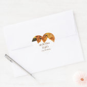 Sticker Cœur Feuilles d'automne mariage campagnard sceau #2 (Enveloppe)