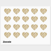 Sticker Cœur Feuilles en dentelle beige crème pâle (Feuille)