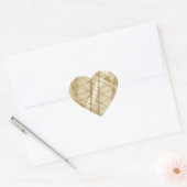 Sticker Cœur Feuilles en dentelle beige crème pâle (Enveloppe)