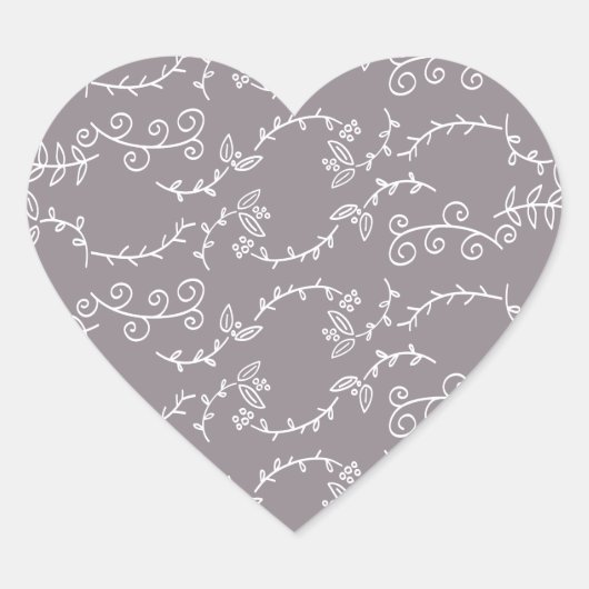 Sticker Cœur feuilles et baies (Devant)