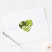 Sticker Cœur Feuilles verts de vigne (Enveloppe)
