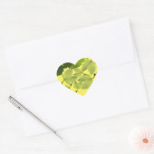 Sticker Cœur Feuilles verts de vigne (Enveloppe)