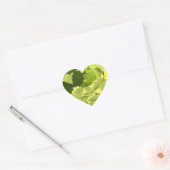 Sticker Cœur Feuilles verts de vigne (Enveloppe)