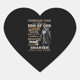 Sticker Cœur Février Homme, Je suis un Fils de Dieu plus fort q