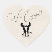 Sticker Cœur Fiançailles heureux des mariées (Devant)