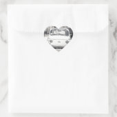 Sticker Cœur Fiat 500, Cinquecento en Italie (Sac)