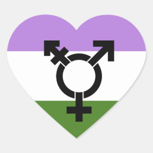Sticker Cœur Fier d'être queer - fierté queer et genre