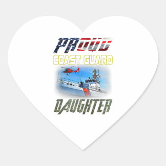 Sticker Cœur Fier drapeau de fille de la Garde côtière américai