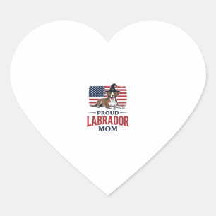 Sticker Cœur Fière mère Labrador Patriotique Chien Halloween T-