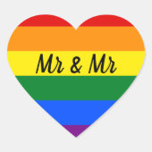 Sticker Cœur Fierté arc-en-ciel (Devant)