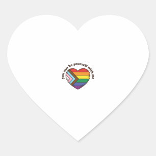 Sticker Cœur Fierté Cœur Vous Pouvez Être Vous-Même Avec Moi T-