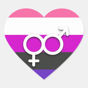 STICKER CŒUR FIERTÉ ET SYMBOLE GENDERFLUIDE