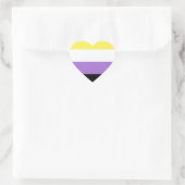 Sticker Cœur Fierté non binaire (Sac)