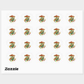 Sticker Cœur Fiesta Cactus avec guitare et poivrons dansants (Feuille)
