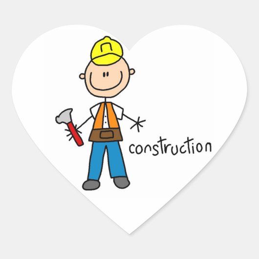 Sticker Cœur Figure de construction bâton (Devant)