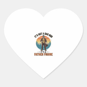 Sticker Cœur Figure de père drôle vintage conception de chemise