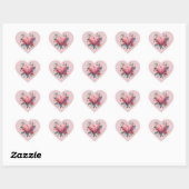 Sticker Cœur Fil rose Valentine Coeur (Feuille)
