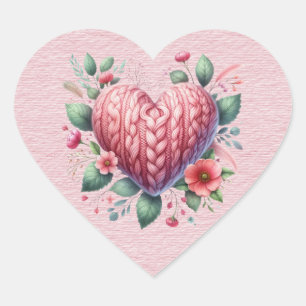 Sticker Cœur Fil rose Valentine Coeur