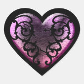 Sticker Cœur Filigree Goth Coeur rose (Devant)