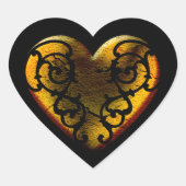 Sticker Cœur Filigree Goth Gold Heart (Devant)