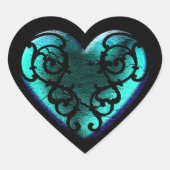 Sticker Cœur Filigree Goth Ice Blue Heart (Devant)