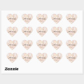 Sticker Cœur Fille Blush Crème Rose Blanc Floral (Feuille)