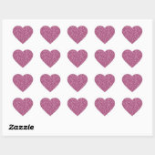 Sticker Cœur Fille Glitzy Parties scintillant rose (Feuille)