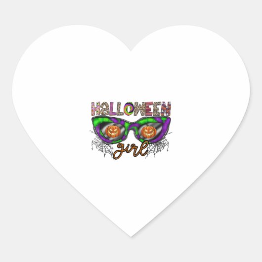 Sticker Cœur Fille Halloween (Devant)