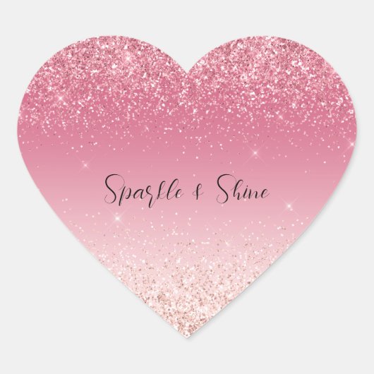 Sticker Cœur Fille Parties scintillant rose Ombre Sparkle (Devant)